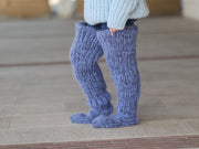 Long Chunky Knit Socks, Over Knee Mohair Wool Leg Warmers T2204
