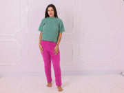 Pink Kid Mohair Knit Pants T2321