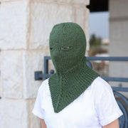 Green 100% Soft Wool Hand Knitted Full Face Balaclava Ski Mask T2428