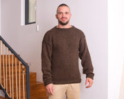 Superweicher Alpaka-Pullover – Handgestrickter Rundhals-Pullover aus 100 % Alpaka T860M