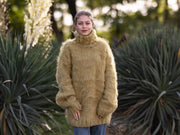 Pull extra poilu en mohair italien pour enfant – Tricoté main, très moelleux T1274