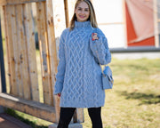 One available in size 4XL, Baby Alpaca Cable-Knit Sweater T1300R