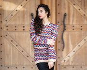 Ein verfügbarer Lopi Wollpullover, isländischer handgestrickter Pullover in Größe S T431