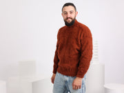 Herrenpullover aus Alpaka-Wollgemisch – Handgestrickter gemütlicher Pullover aus Naturfasern T1562