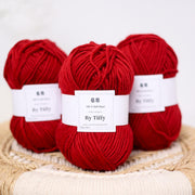 Super Bulky Brick Red Wool Yarn: Chunky Jumbo Knitting, Felting
