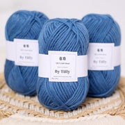 Chunky Admiral Blue Wool Yarn: Super Bulky, Soft, 100g