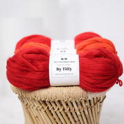Hand Spun Merino Wool Yarn: Brick Red Chunky Bulky Yarn (100g)