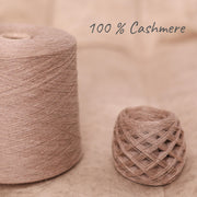 Beige italienisches Kaschmirgarn, Lace Weight: 1400m, 100g Strang/Konus