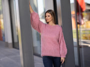 Pink 2-Strand Sheer Mohair Sweater T1251
