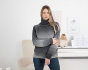 Gray Melange Superfine Alpaca Lightweight Turtleneck T1333