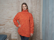 Melange 5-Strand Baby Alpaca Merino Turtleneck T1124