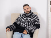 Nordic Mohairpullover – Handgestrickter Wollpullover im Norweger-Stil für Damen und Herren T1689