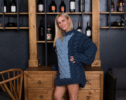 Pull Aran traditionnel – Tricoté à la main 100 % laine chaud et douillet T815W