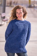 Pull en laine oversize tricoté main pour femme T513