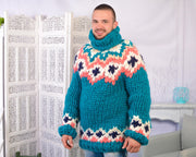 Multicolour Merino Roving Nordic Turtleneck Sweater T802M