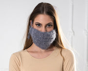 Häkel-Mohair-Gesichtsmaskenbezug – Handgestrickter flauschiger wiederverwendbarer Gesichtswärmer T1018