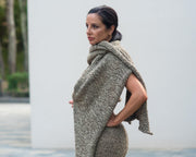 Unisex Wollschal – Handgestrickter juckender Rohwoll-Halswärmer T867