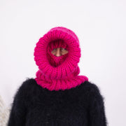 Chunky Knit Mohair Balaclava: Wool Blend Ski Mask T1600