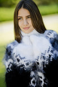 Pull flou en mohair – Tricoté main islandais nordique T75