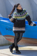 Mohairpullover – Handgestrickter isländischer Lopi-Wollpullover T556