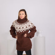 Un pull en laine islandaise tricoté à la main, Lopapeysa pull nordique T1788, disponible en taille 5XL