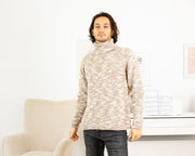Men’s Melange Merino Wool Sweater – Soft Hand-Knitted Jumper T1332
