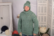 Grober Merino-Wollpullover – Oversized dicker Strickpullover im minimalistischen Stil für Herren T716M