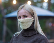 Cream 1-Strand Raw Wool Face Warmer T1