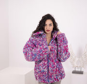 Extra Chunky Cardigan – 25-fädige handgestrickte Alpaka-Merino-Wollmischung T1542