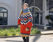 Multicolor 5-Strand Wool Nordic Sweater T1031