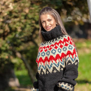 Pull en laine Lopi, tricoté main islandais nordique T387