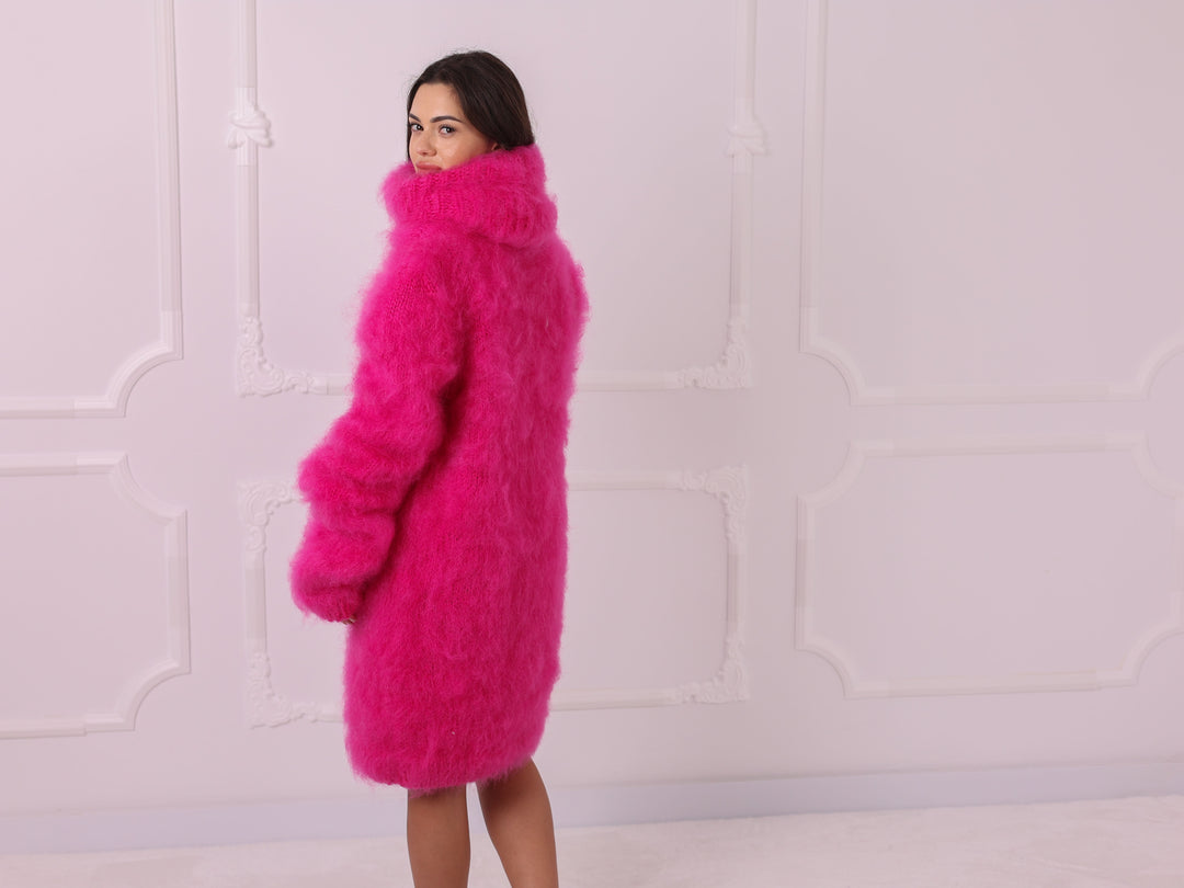 Pink French Kid Mohair Sweater Dress T2322