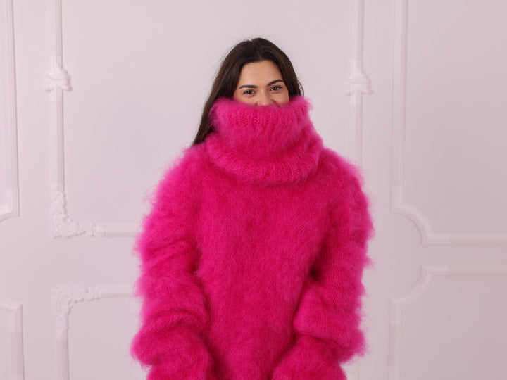 Pink French Kid Mohair Sweater Dress T2322