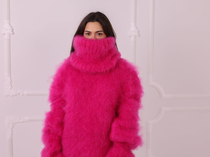 Pink French Kid Mohair Sweater Dress T2322