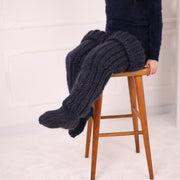 Long Chunky Knit Boot Socks, Over Knee Mohair and Wool Leg Warmers T2180