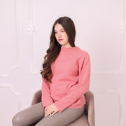 Baby Suri Alpaka Pullover, leichter Strickpullover in Rosa, weicher Rundhals-Alpaka-Pullover T2197