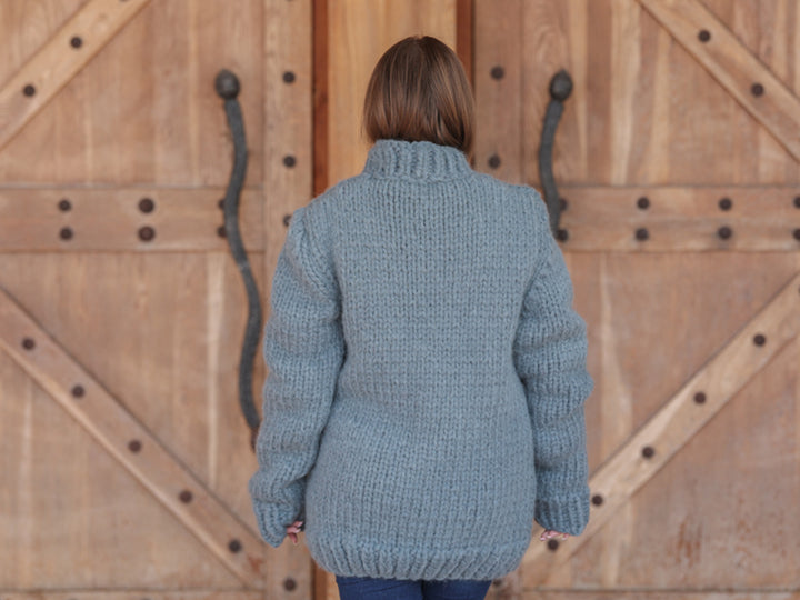 Suri Alpaca Sweater, Extra Chunky Knit, Hand Knitted Crewneck, Thick Texture Relaxed Fit  T2217