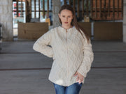 Erhältlich in Größe 2XL, Baby Alpaca Cardigan, handgestrickter Zopfmuster-Reißverschluss-Pullover T2210