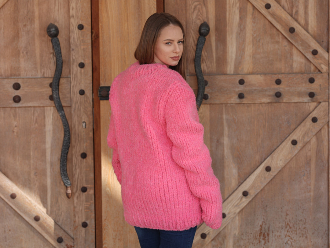 One available in size 4XL, Alpaca Wool Crewneck  Sweater, Hand Knit Boucle Knit T2212