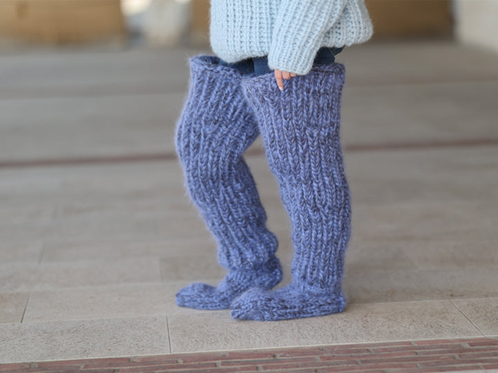 Long Chunky Knit Socks, Over Knee Mohair Wool Leg Warmers   T2204