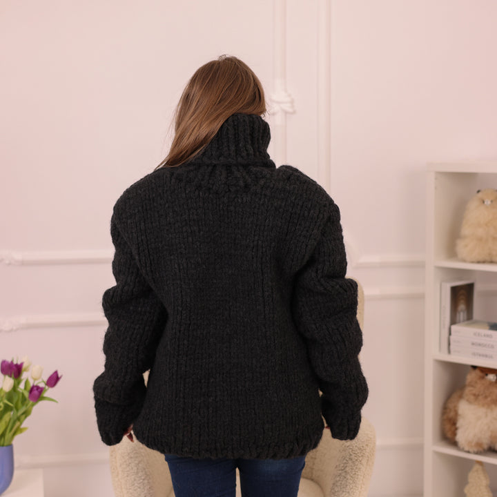 One available in size 7XL,40 strand Yak Merino Sweater, Extra Chunky Knit, Hand Knitted Heavy Pullover T2231