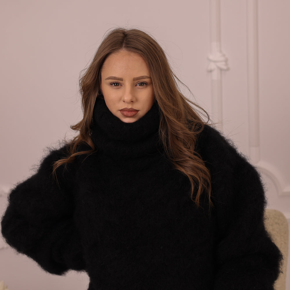 One available in size 7XL,40 strand Yak Merino Sweater, Extra Chunky Knit, Hand Knitted Heavy Pullover T2231