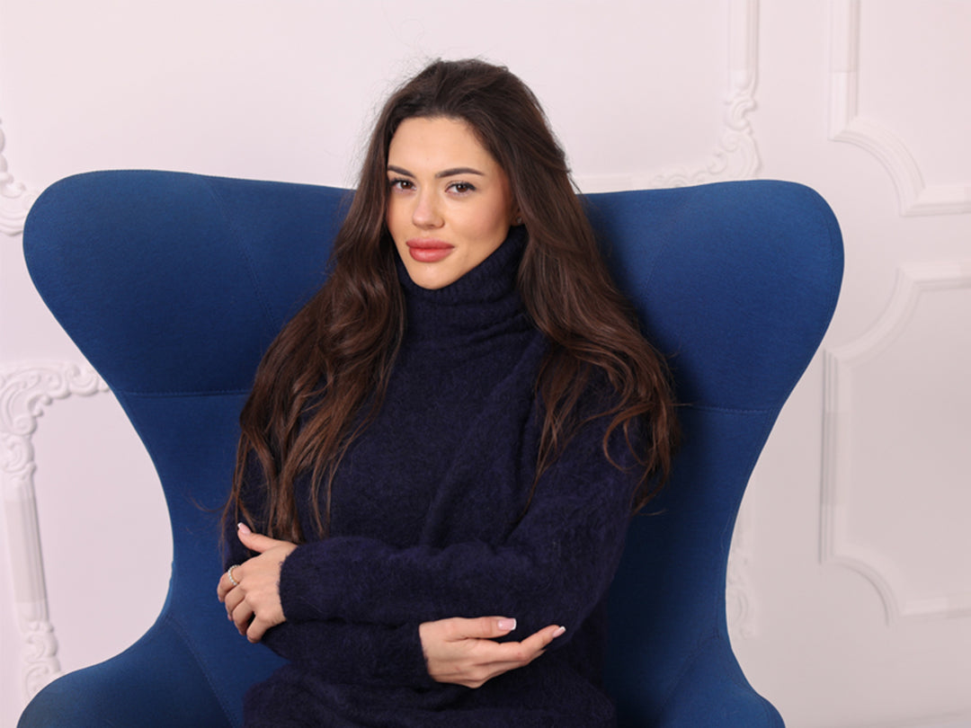 Fluffy Alpaca Sweater and Pants Set, Hand Knitted Knitwear T2246