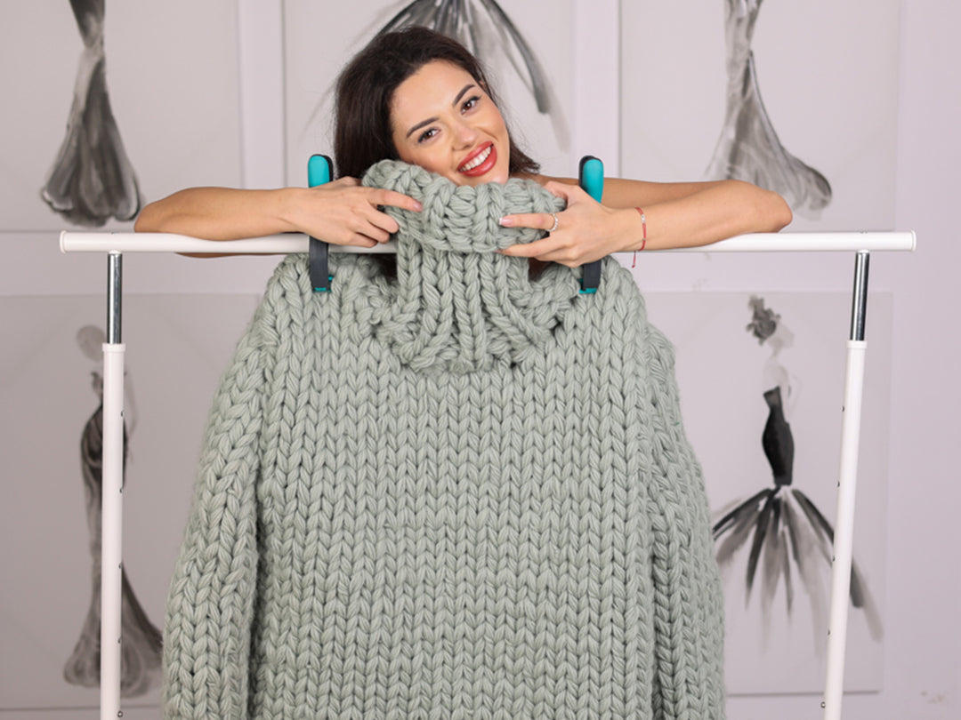 Oversized Chunky Wool Sweater, Extra Thick Hand Knitted Turtleneck T2250
