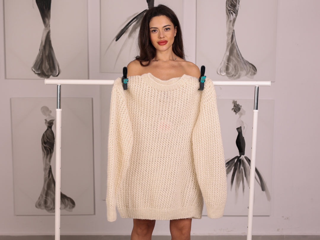Black Fluffy Sleeveless Mohair Sweater Vest, Fuzzy Turtleneck Dress T2247