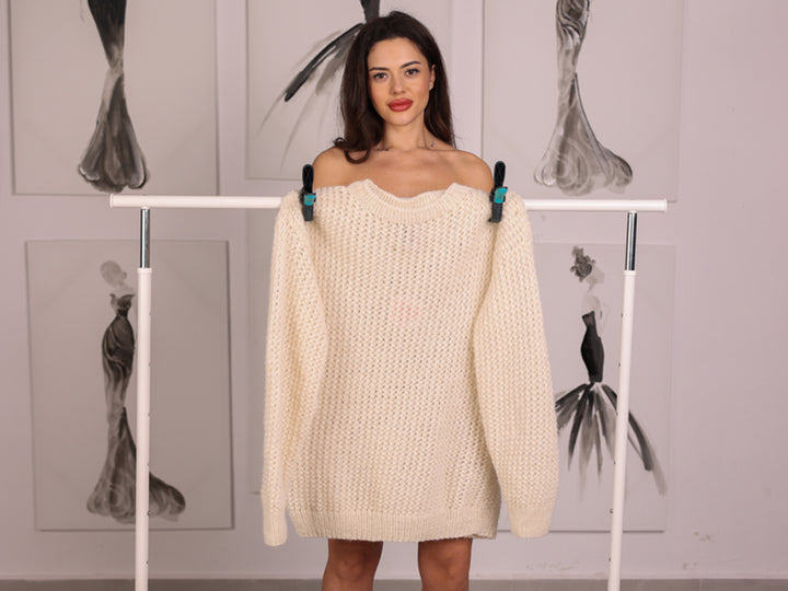 Black Fluffy Sleeveless Mohair Sweater Vest, Fuzzy Turtleneck Dress T2247
