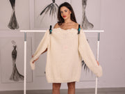 Cream Open-Knit Alpaca Sweater T2247