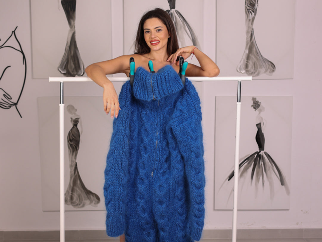 Blue Mohair Catsuit Fluffy Hand-Knitted 5-Strand Full Body Suit Soft Cozy One-Piece Knit T1377 Tiffy Mohair Blue Mohair Catsuit Fluffy Hand-Knitted 5-Strand Full Body Suit Soft Cozy One-Piece Knit T1377 Tiffy Mohair