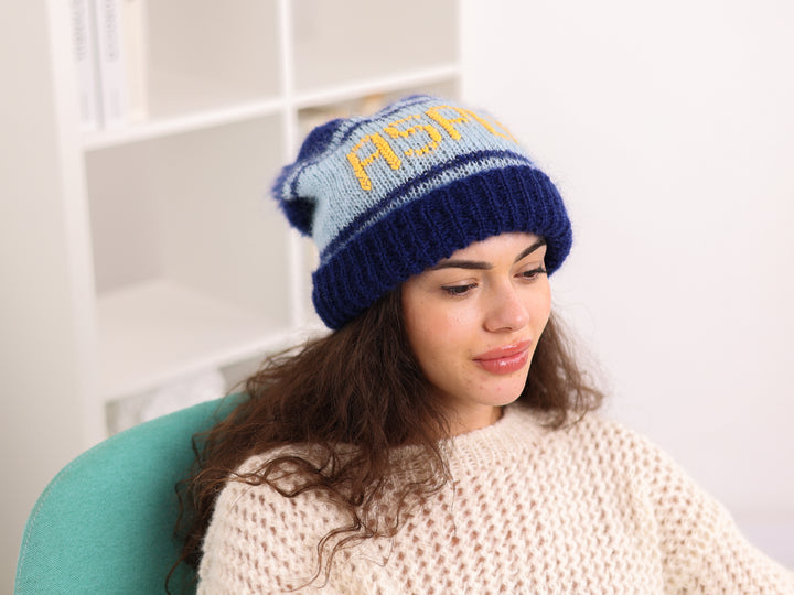 Personalized French Kid Mohair Hat with Pom Pom, Custom Name Beanie H12