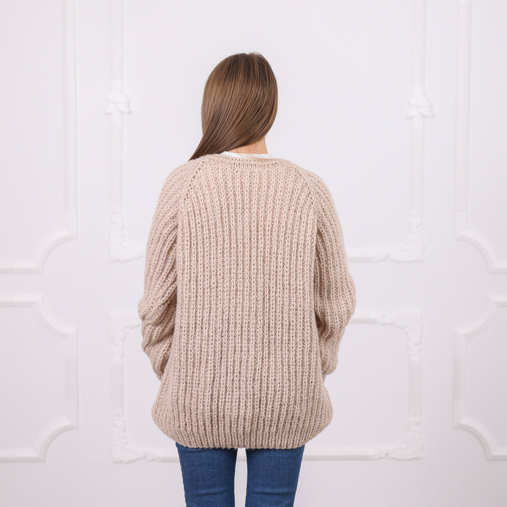 One available in size 2XL, English Rib Alpaca Cardigan with Buttons, Lightweight  Coat T2080